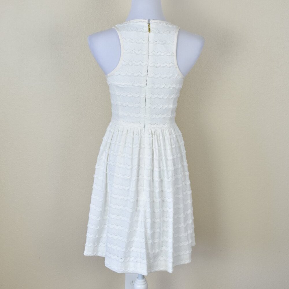 Trina Turk April Eyelash Fringe Trim Fit and Flare Dress - 2 - Picture 9 of 10